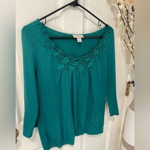 Ann Taylor cinched flower blouse